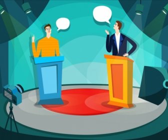 Television Program Background Speech Bubble Broadcaster Icons