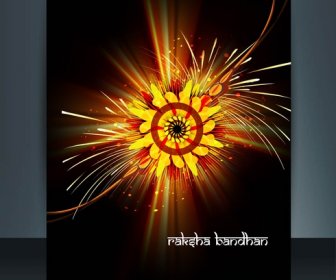 Template Beautiful Raksha Bandhan Brochure Reflection Vector