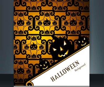Modèle Halloween Party Lumineux Citrouille Coloré Créatif Background Vector