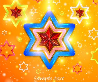 Template Illustration With Abstract Shiny Twinkle Stars