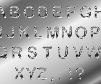 Textured Metal Alphabet Vector