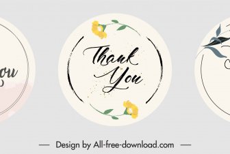 Terima Kasih Template Stiker Dekorasi Botani Klasik Yang Elegan