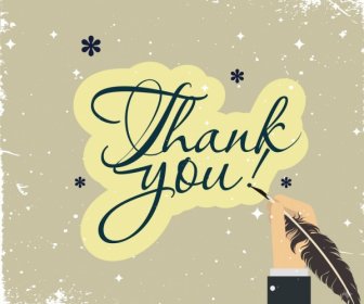 Thank You Banner Calligraphy Writing Hand Classical Grunge