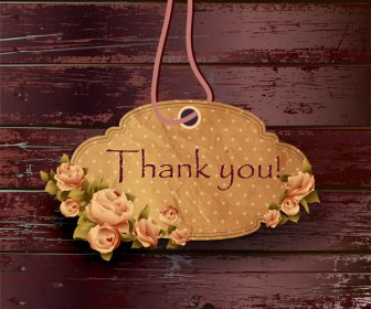 Thank You Flower Frame On Wood Background