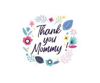 thank you mom quotation template elegant classical texts nature elements decor