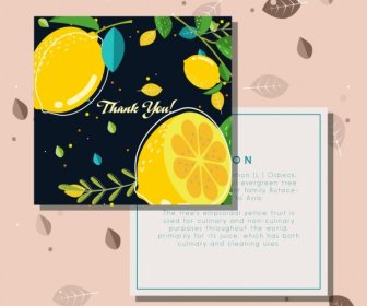 Thanking Postcard Lemon Fruits Decoration