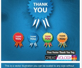 Thanking Tag Templates Colored Flat Serrated Design