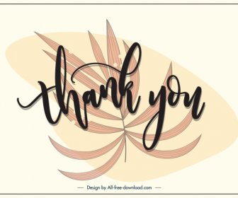 Thanks Giving Background Handdrawn Leaf Calligraphy Decor