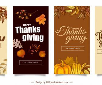 Thanks Giving Card Templates Elegant Classical Plants Elements