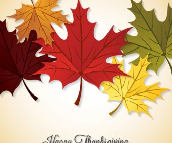Thanksgiving-Hintergrund Mit Ahornholz-Blatt-Vektor-design