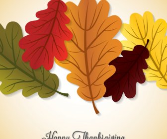 Thanksgiving-Hintergrund Mit Ahornholz-Blatt-Vektor-design