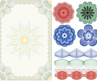 the anti counterfeiting shading pretty design vector