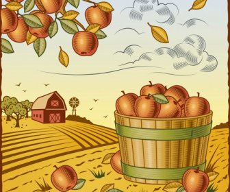 The Harvest Season Cartoon Vector