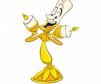 The Lamp Lumiere In Beauty And The Beast 1991 Icon Funny Stylized Cartoon Character Sketch