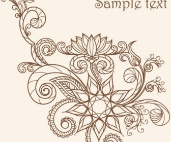 The Line Of Draft Of Exquisite Floral Vector