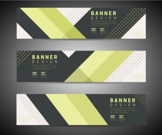 Three Abstract Background Banners Design In Modern Style
