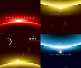 Three Brilliant Dynamic Effects Vector Background Set