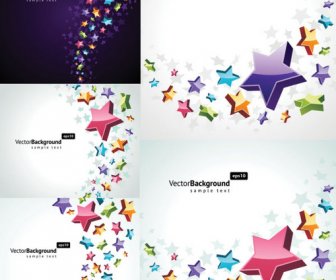 Three - Dimensional Star Background Vector Graphic