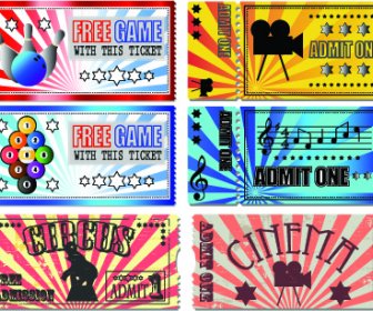 Tickets To The Movie Theater Design Elements Vector