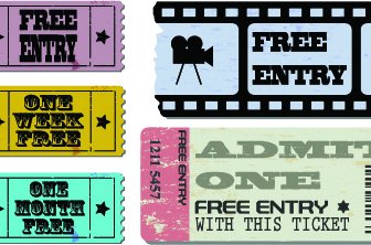 Tickets To The Movie Theater Design Elements Vector
