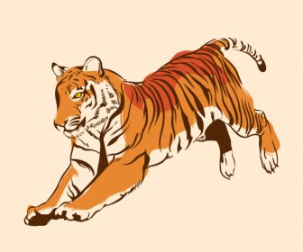 Tiger Icon Motion Sketch Classic Handdrawn