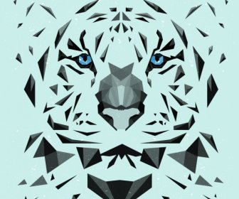 tiger portrait drawing low poly design