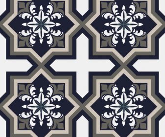 Tile Decorative Elements Flat Classical Symmetric Shapes