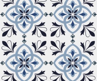 Tile Pattern Floral Sketch Symmetric Repeating Decor