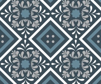 Tile Pattern Template Classic Floras Symmetric Illusion