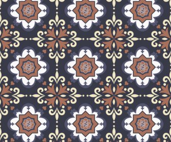 Plantilla De Patrón De Mosaico Oscuro Elegante Repitiendo Simetría Clásica