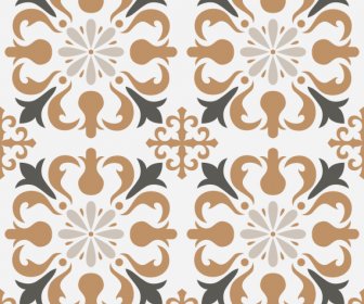 Tile Pattern Template Elegant European Symmetric Repeating Shapes