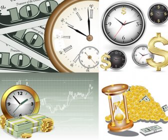 Time And Money In Business Vector