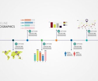 Timeline Infographic Datar Flowchart Dekorasi