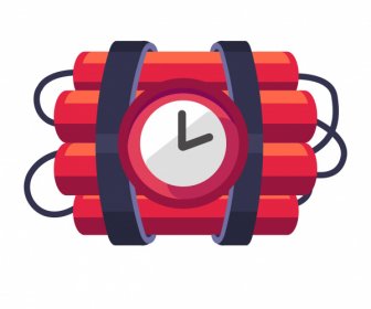 Timing Bomb Icon Firecracker Clock Sketch