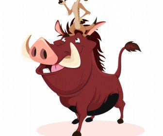timon and pumbaa in lion king icons cute cartoon sketch