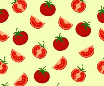 Tomat Latar Belakang Merah Iris Dekorasi Mengulangi Desain