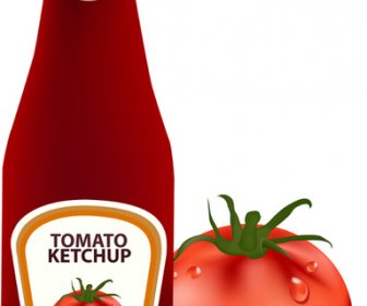 Ketchup De Tomate Diseño Creativo Vector 2