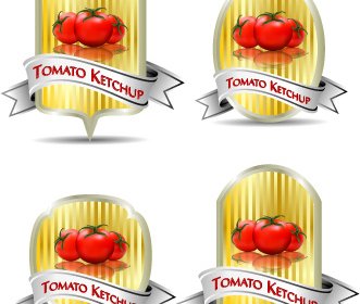 Tomato Ketchup Labels Vector