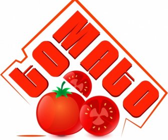 Logo Rouge Tomate Conception Tranche Icône.