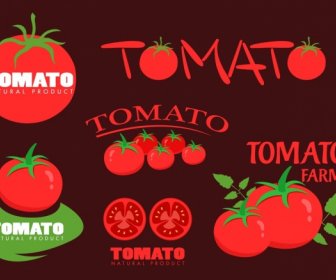 tomato logotypes red design various shapes decoration