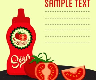 Tomato Sauce Advertisement Red Icons Decoration