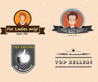 Top Seller Logos Set Vector With Vintage Style
