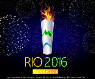 الشعلة الأولمبية ريو دي جانيرو 2016 خلفية تصميم قوالب