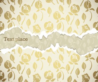 Torn Paper With Flower Pattern Background