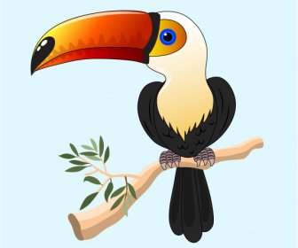 Toucan Painting Bright Colorful Handdrawn