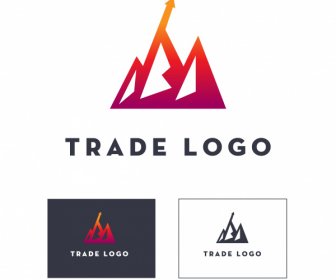 Perdagangan Logo Panah Panah Geometris Sketsa Desain Modern