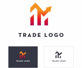 Trade Logo Template Flat Arrows Lines Sketch