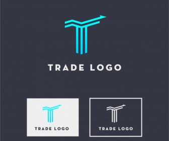 Perdagangan Logo Template Datar Garis Panah Modern Sketsa