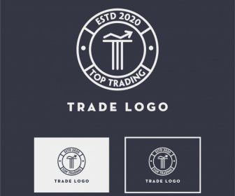 Logo Perdagangantipe Dekorasi Panah Lingkaran Klasik Datar