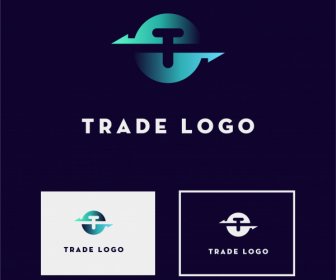 Trade Logotype Template Modern Symmetric Arrow Shape Sketch